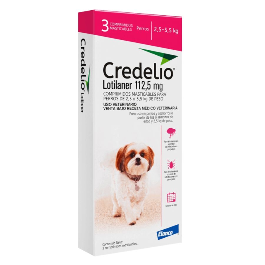 Credelio 112,5 MG de 1 o 3 comprimidos (2,5 - 5,5 KG) Antiparasitarios